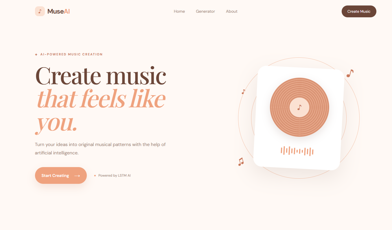 MuseAI music generation project preview